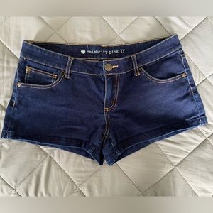Celebrity Pink Womens Jean Shorts Juniors Size 11 Dark Wash 2.5” Inseam